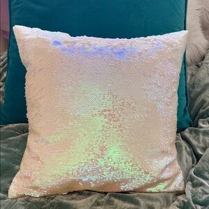 Iridescent Sequin Throw Pillow sequins go 2 diff ways